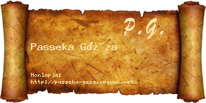 Passeka Géza névjegykártya